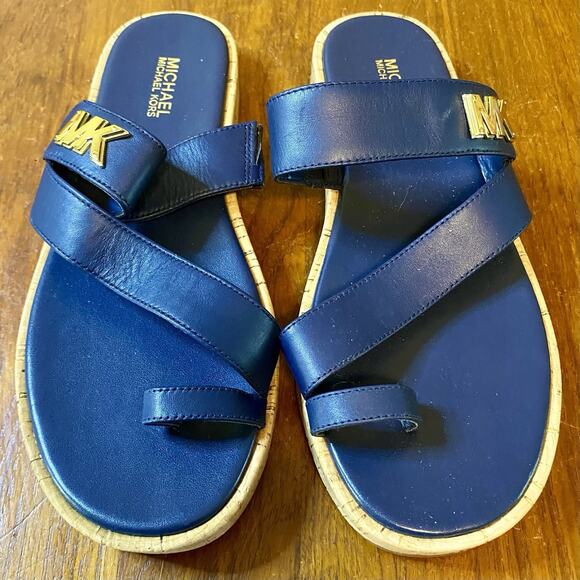 NEW Michael Kors Size 7 Blue Flat sandals - Picture 1 of 4